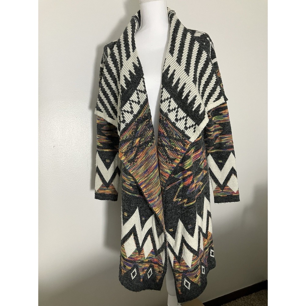 Kamana Geometric Print Cardigan Size Medium Southwestern Aztec Sz M